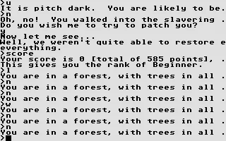 Zork Atari ST A death, then reincarnation in a blasted forest maze