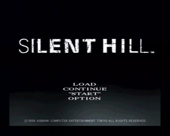 Silent Hill PlayStation Main menu and main title.