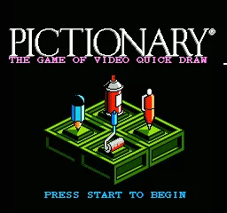 Pictionary: The Game of Video Quick Draw NES Title screen