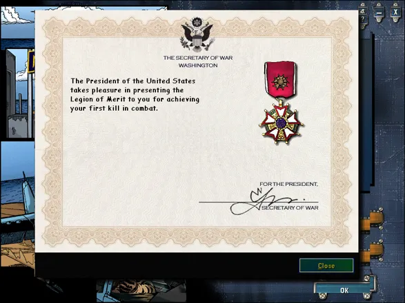 Microsoft Combat Flight Simulator 2: WW II Pacific Theater Windows I have received the Legion of Merit for my first air victory.
