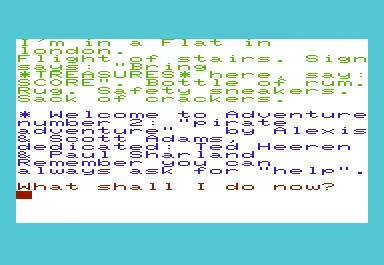 Pirate Adventure VIC-20 Beginning the game