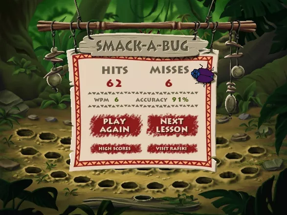 Disney&#x27;s Adventures in Typing with Timon and Pumbaa Windows After each game the player is given a brief recap and the option to play again.