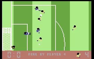 Kick Off Commodore 64 One of my players is getting fouled in the penalty box.