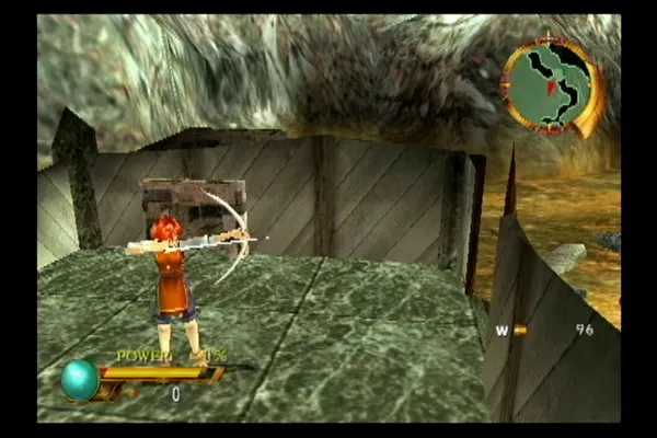 EverGrace PlayStation 2 Sharline firing her energy bow.