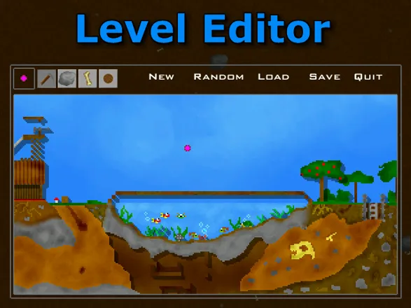Liero Xtreme Windows A level-editor view of one of the colorful levels available