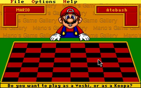 Mario&#x27;s Game Gallery DOS Selecting my board pieces.