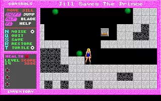Jill of the Jungle: Jill Saves the Prince DOS You can&#x27;t destroy these balls, but you can avoid them.