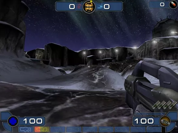 Unreal Tournament 2003 Windows A snowy wasteland... perfect place to spill some blood.