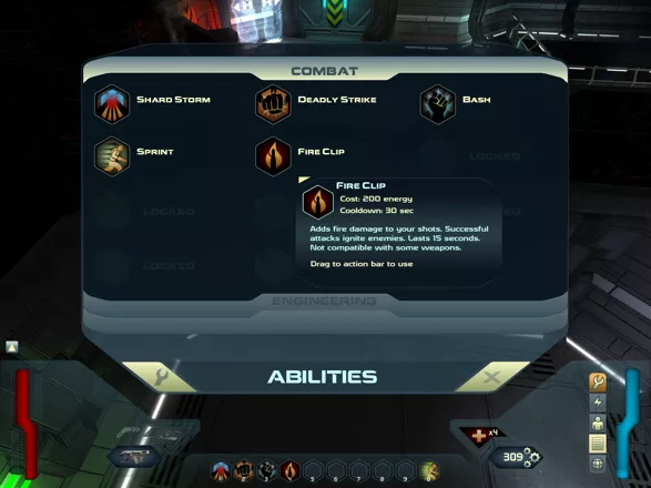 Space Siege Windows Your list of available combat abilities.