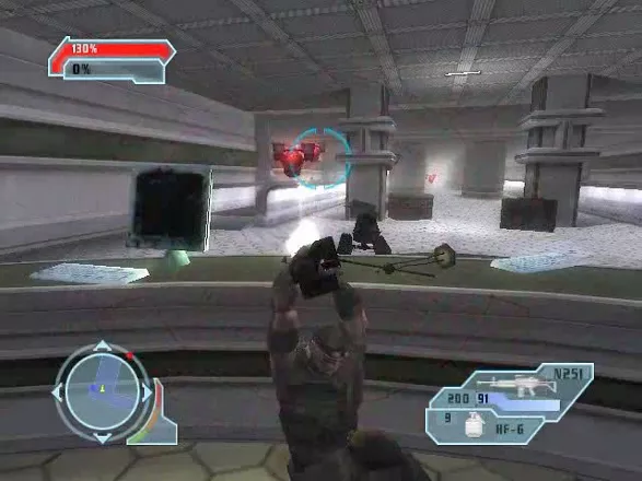 Special Forces: Nemesis Strike PlayStation 2 Raptor firing while covered.