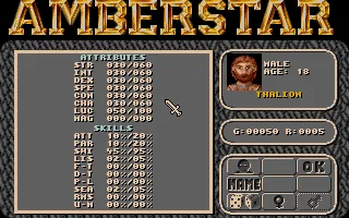 Amberstar Atari ST Character generation