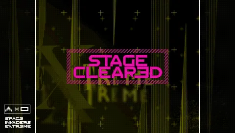 Spac3 Invaders Extr3me PSP Stage cleared successfully.