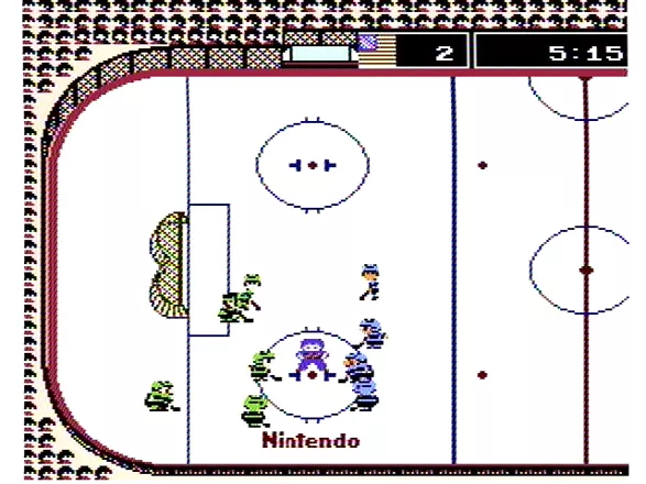 Ice Hockey NES Face off after the referee calls icing