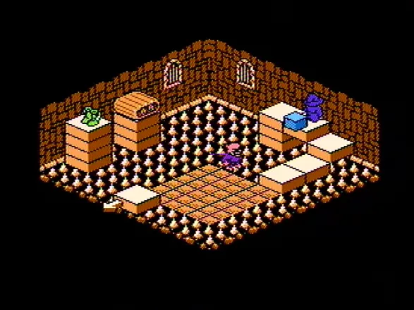Solstice: The Quest for the Staff of Demnos NES You need to find a way to safely cross this room...