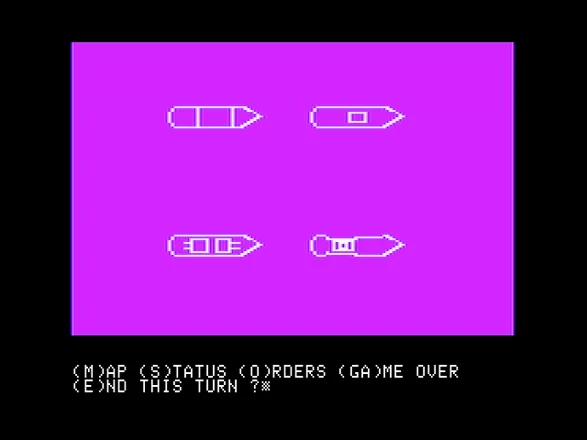 Torpedo Fire Apple II Beginning a game.
