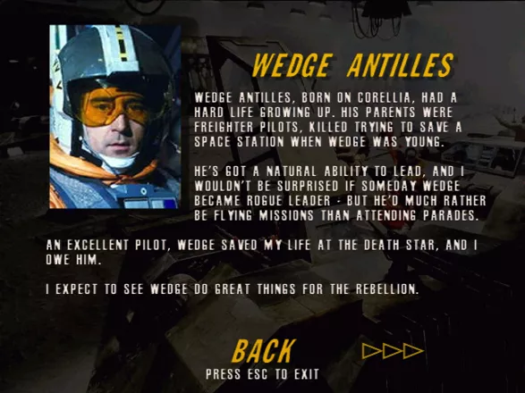 Star Wars: Rogue Squadron 3D Windows Character Bio