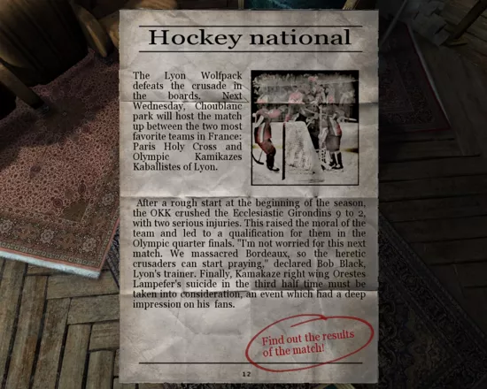 Nikopol: Secrets of the Immortals Windows French hockey... is it possible?