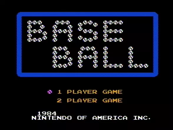 Baseball NES Title screen