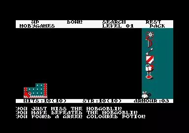 Rogue Amstrad CPC I beat a hobgoblin and found a green potion