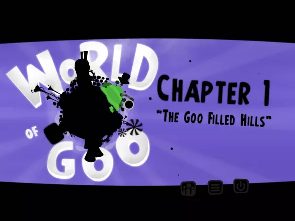 World of Goo Windows Main menu with the chapter selection