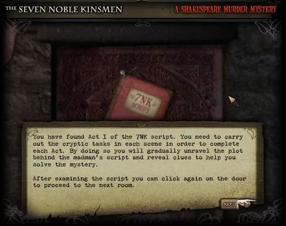 7NK: The Seven Noble Kinsmen - A Shakespearean Murder Mystery Browser I found the script for Act 1