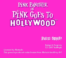 Pink Goes to Hollywood SNES Main title screen