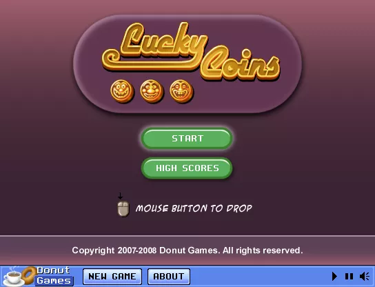 Lucky Coins Browser Title screen