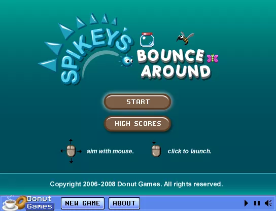 Spikey&#x27;s Bounce Around Browser The title screen