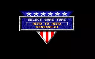 American Gladiators DOS Choosing a game type. Both head to head and tournament require two players.