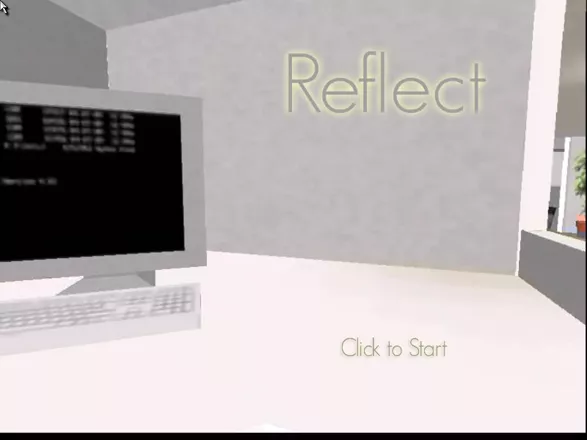 Reflect Windows The main menu features only one option: click to start