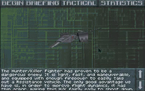 SkyNET DOS Technical data on enemy vehicles