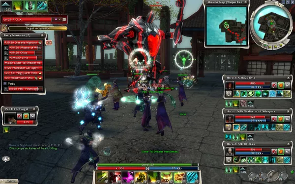 Guild Wars: Factions Windows Attacking the new acquisition of the Jade Brotherhood for their fight against the Am Fah - the elementalist golem boss P.O.X. - while masked as Jade Brotherhood followers.