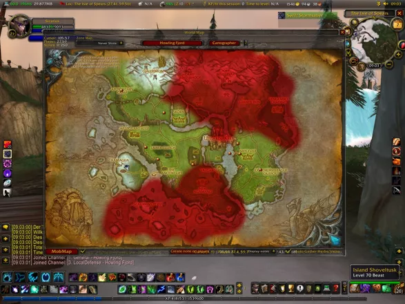 World of WarCraft: Wrath of the Lich King Windows The map of the new zone Howling Fjord.