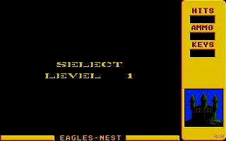 Into the Eagle&#x27;s Nest Atari ST Level selection screen