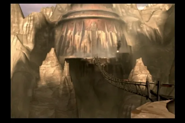 God of War PlayStation 2 Heading across a bridge to Pandora&#x27;s temple to retrieve Pandora&#x27;s Box.