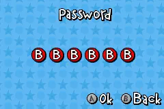 Rugrats: I Gotta Go Party Game Boy Advance The password entry screen
