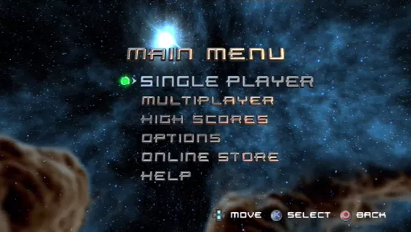 Super Stardust HD: Complete PlayStation 3 Main menu