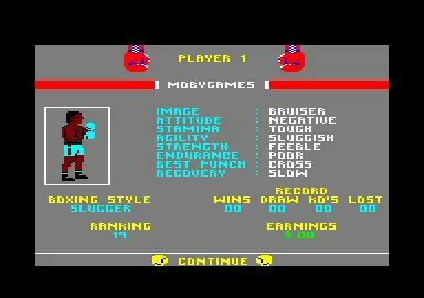 Star Rank Boxing Amstrad CPC OK, this is you.