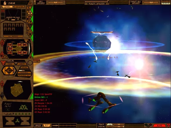 Star Trek: Starfleet Command Volume II - Empires at War Windows More fireworks.  An asteroid-like space monster converts a Lyran frigate into floating debris and dust.