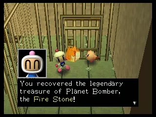 Bomberman 64: The Second Attack Nintendo 64 Getting back the Fire Stone that allows you to use bombs.