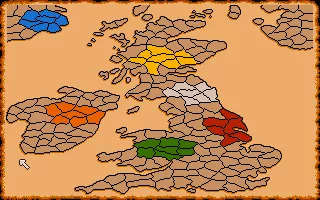 Vikings: Fields of Conquest - Kingdoms of England II DOS Overall map. It it Iceland, where blue player was placed?