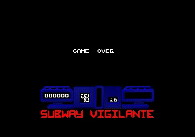 Subway Vigilante Amstrad CPC I lost all my lives. Game over.
