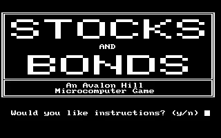 Computer Stocks &#x26; Bonds DOS Title screen