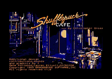 Shufflepuck Cafe Amstrad CPC Title screen