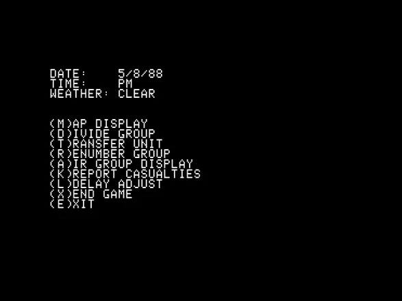 Reforger &#x27;88 Apple II In-game menu