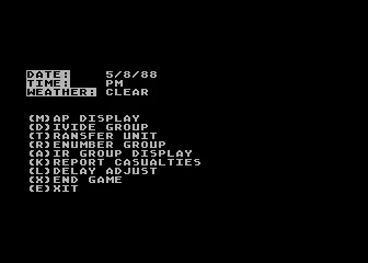 Reforger &#x27;88 Atari 8-bit In-game menu