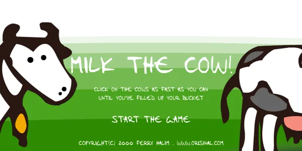 Milk the Cow Browser Title screen