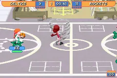 Backyard Basketball Game Boy Advance One of the power-ups activated.