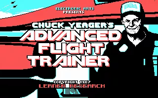 Chuck Yeager&#x27;s Advanced Flight Simulator DOS Title screen (CGA)