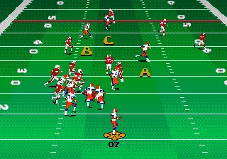 College Football USA 97 Genesis Trying to find an open receiver.